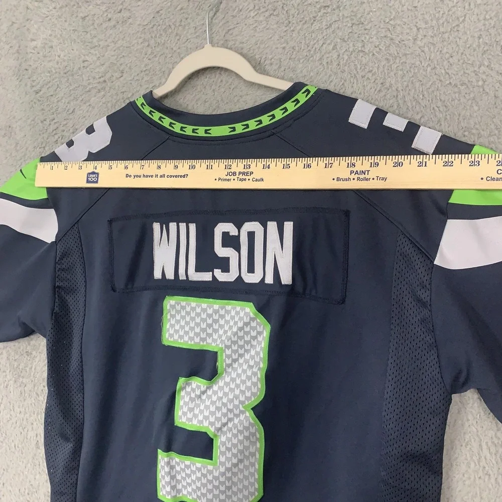 Seattle Seahawks Jersey Mens Large Blue NFL Football Russell Wilson Nike